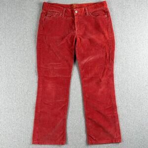 7 For All Mankind Red Corduroy Pants Boot Cut Curve Women's 33x28 Western Cowboy